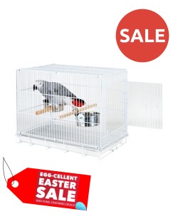 Liberta Parrot Travel Cage, Holiday Cage, African Grey Travel Cage - White 
